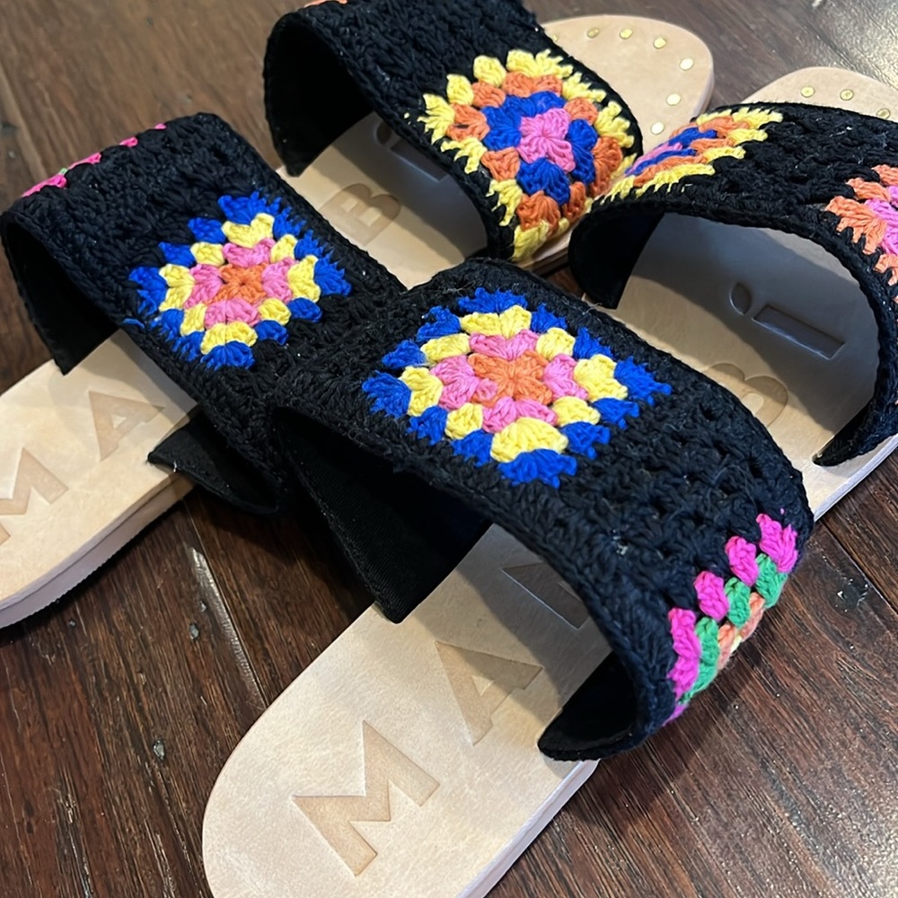 NEW Manebi Crochet Double Strap Sandal Size 39 - Picture 8 of 9